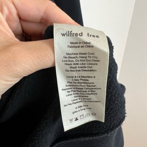 Aritzia Wilfred Free Women’s Small Black Floral Embroidered Pullover Sweater - Picture 11 of 14